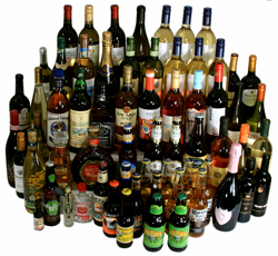 Large assortment of alcohol