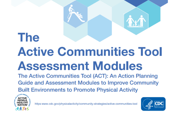 Cover image of document that says "The Active Communities Tool Assessment Modules" with CDC logo.